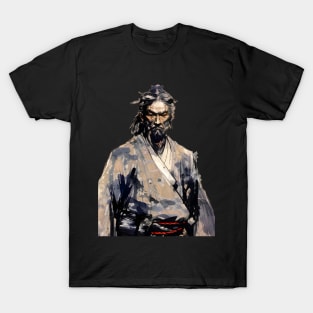 Japanese Ronin Samurai: I Play Alone on a Dark Background T-Shirt